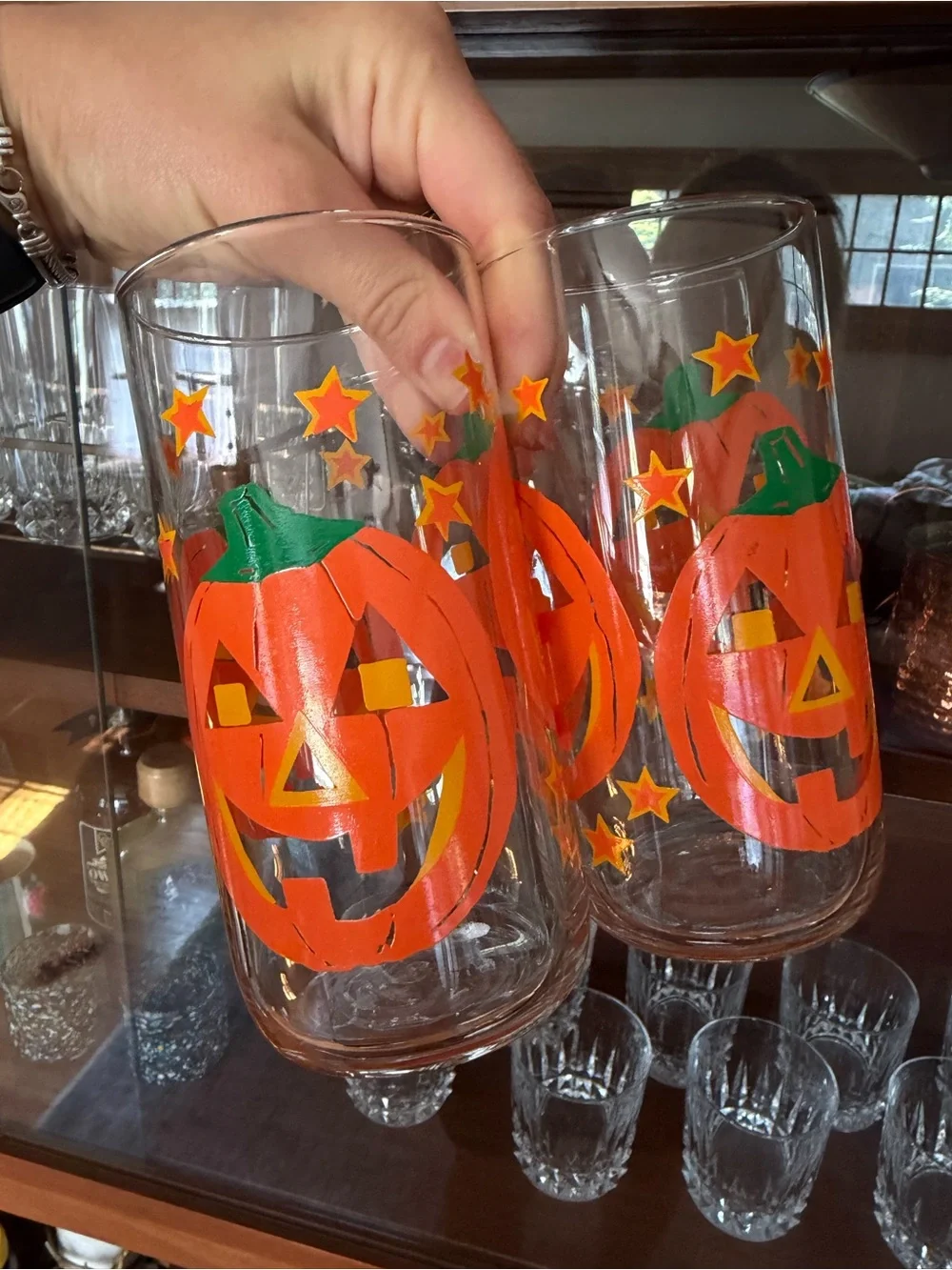 Vintage Jack-o'-Lantern Halloween Libbey Highball Glasses - Set of 2
